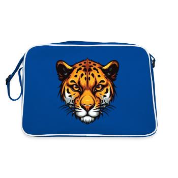 Cheetah Head - Retro Bag - blue/white - Back