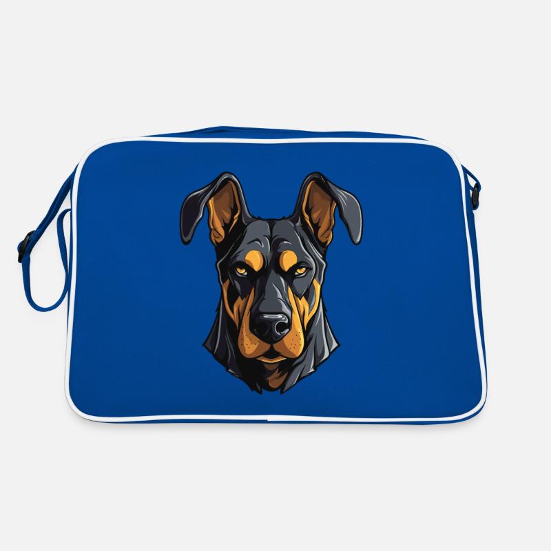 Doberman Hund Kopf Retro Tasche
