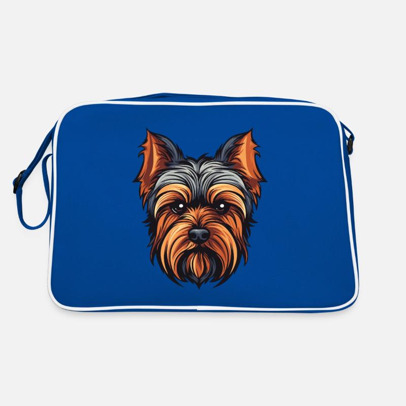 Yorkshire Terrier Hund Kopf Retro Tasche