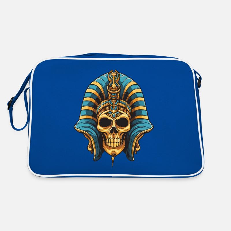 Pharao Totenkopf - Retro Tasche - Blau/Weiß