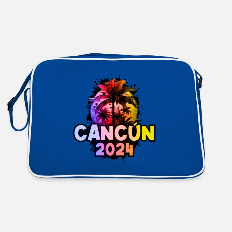 Cancun 2024 Urlaub Bunt Retro Tasche
