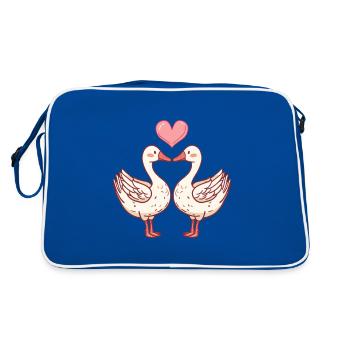 Goose Comic Couple Love - Retro Bag - blue/white - Back