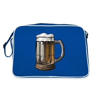 Beer Booze Malt Symbol - Retro Bag - blue/white - Back