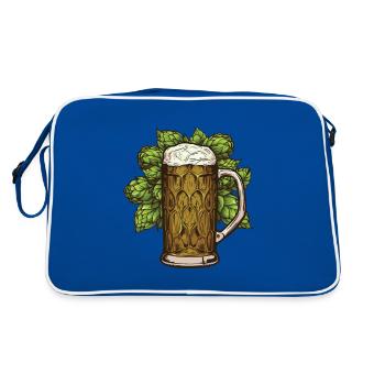 Beer glass, hops, malt, beer - Retro Bag - blue/white - Back