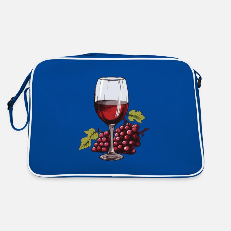 Wine Glass Grapes Wine Retro Bag