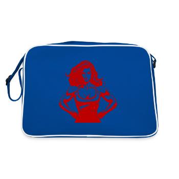 Femme Muscles Gym Musculation Fitness - Sac Retro - bleu/blanc - Dos