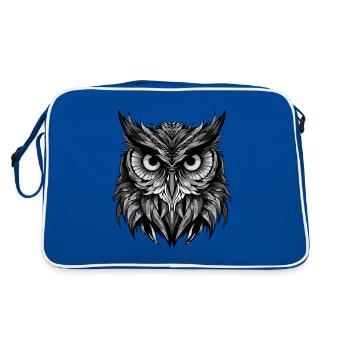 Owl Animal Head - Retro Bag - blue/white - Back