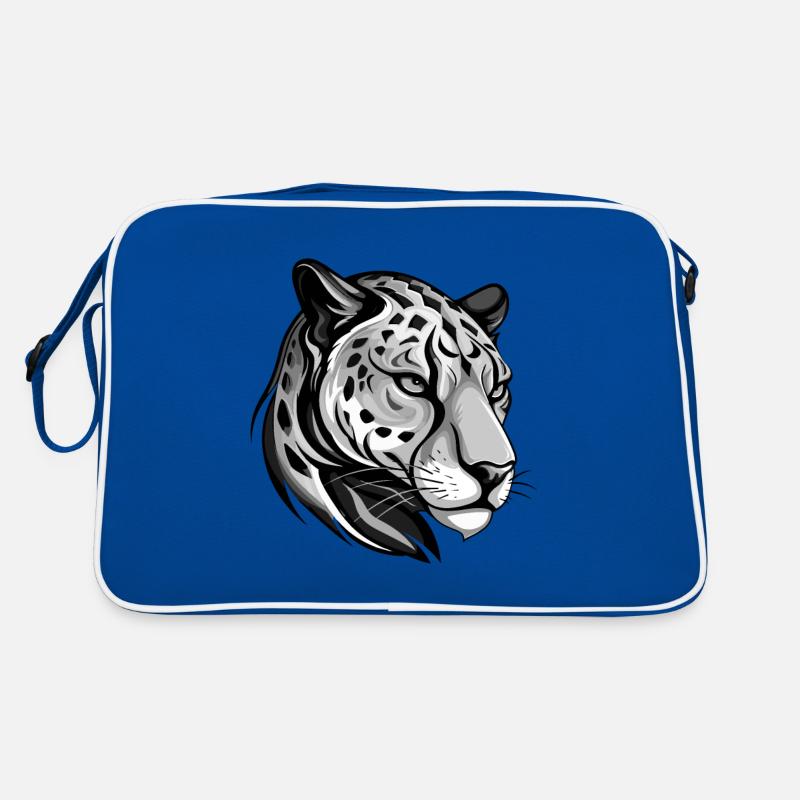 Gepard Tier Kopf - Retro Tasche - Blau/Weiß