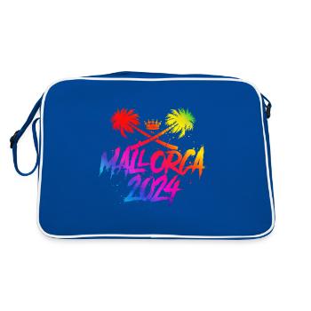 Mallorca 2024 Krone Bunt - Retro Tasche - Blau/Weiß - Hinten