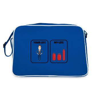 Funny saying about expensive gas prices and inflation - Retro Bag - blue/white - Back