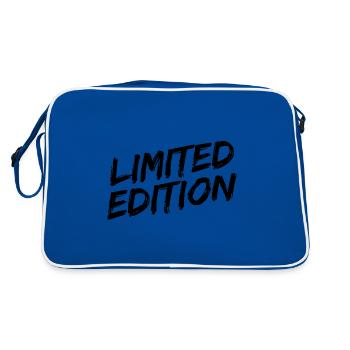 "Limited Edition" - Black brush font - Retro Bag - blue/white - Back