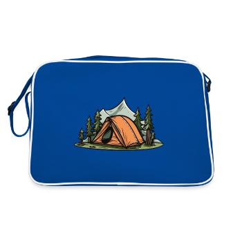 Camping Tent Outdoor - Retro Bag - blue/white - Back