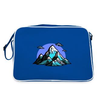 Mountains Alps Symbol - Retro Bag - blue/white - Back
