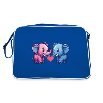 Mammouth Couple Amour Couple Amoureux - Sac Retro - bleu/blanc - Dos