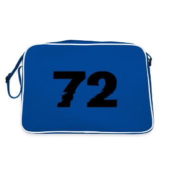 72 Zahl - Retro Tasche - Blau/Weiß - Hinten