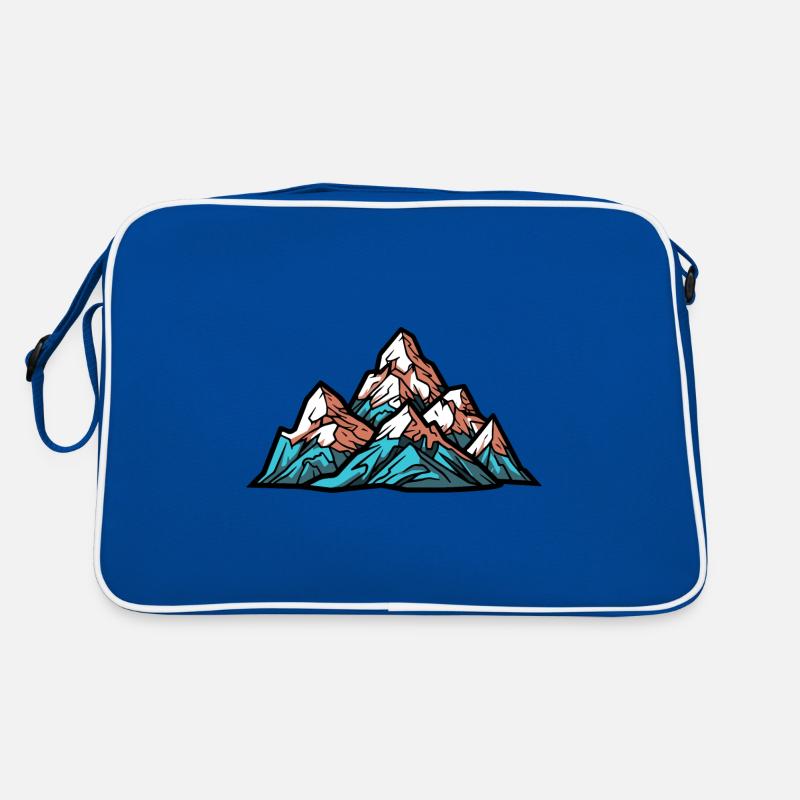 Mountains Alpen Symbol - Retro Tasche - Blau/Weiß