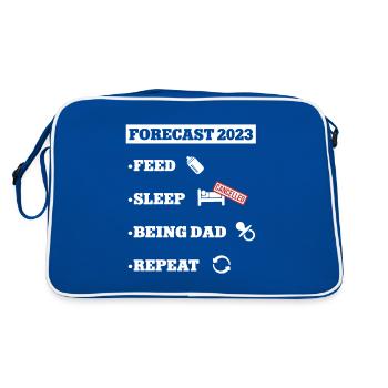 Dad 2023 New Daddy Papa werden Vater to be Baby 23 - Retro Tasche - Blau/Weiß - Hinten