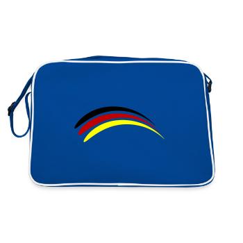 Deutschland Fahne - Retro Tasche - Blau/Weiß - Hinten