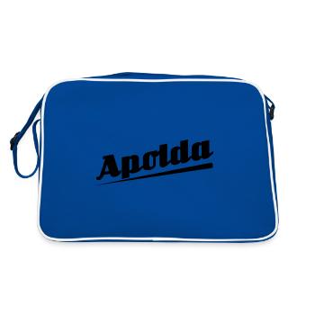Apolda - Textdesign mit Stadtnamen - Retro Tasche - Blau/Weiß - Hinten
