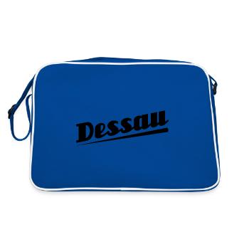 Dessau - Textdesign mit Stadtnamen - Retro Tasche - Blau/Weiß - Hinten