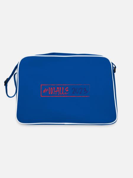 Malle 2023 - Retro Tasche - Blau/Weiß - Hinten