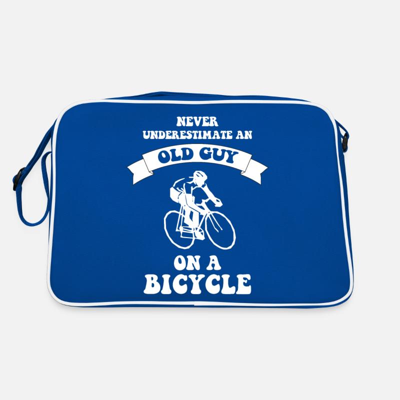 Never underestimate an old guy on a bicycle - Retro Bag - blue/white