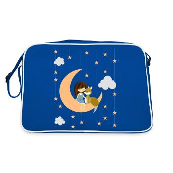 moon fox - Retro Tasche - Blau/Weiß - Hinten