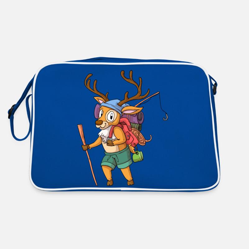 Hirsch Wanderer / Wandernder Hirsch Retro Tasche