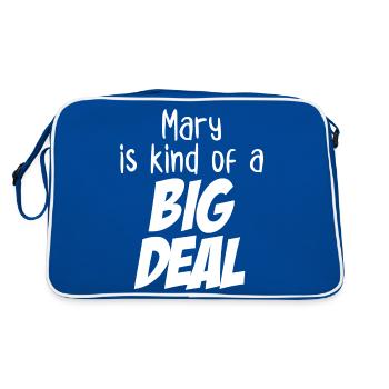 Mary ist eine Art große Sache - Retro Tasche - Blau/Weiß - Hinten