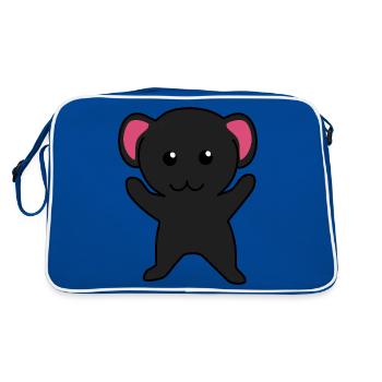 Little black mouse - Retro Bag - blue/white - Back