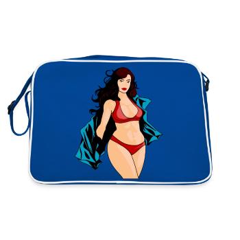Bikini Girl Color - Retro Bag - blue/white - Back