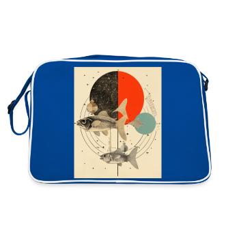 Poissons collage art astrologie - Sac Retro - bleu/blanc - Dos