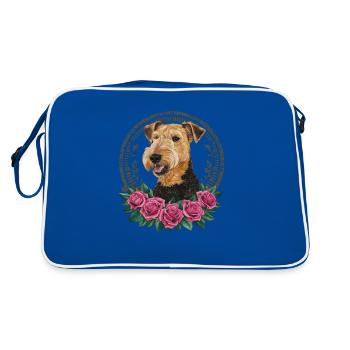 Airedale Terrier - Sac Retro - bleu/blanc - Dos