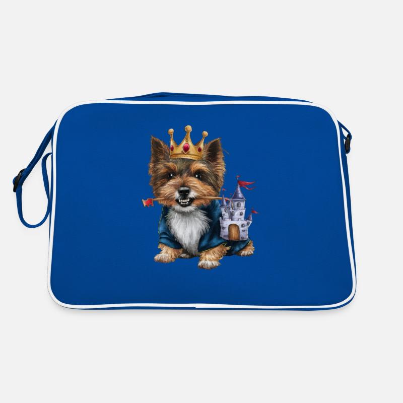 Cute Cairn Terrier with Crown and Lock Retro Bag