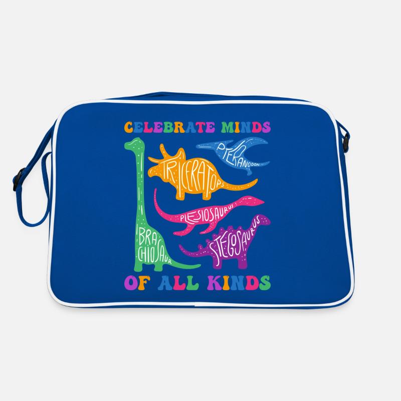 Feiern Sie Köpfe aller Art - Autism Awareness - Retro Tasche - Blau/Weiß