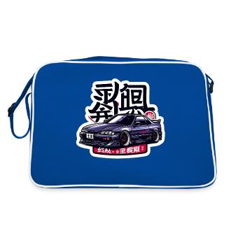 Purple Power - Retro Tasche - Blau/Weiß - Hinten
