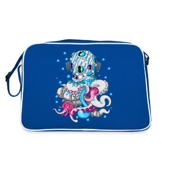 Octopus - zombie - streetwear cool sea monster - Sac Retro - bleu/blanc - Dos