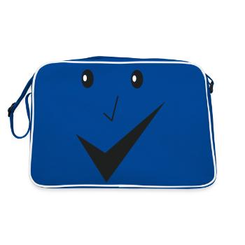 Beau sourire - Beau visage E03. - Sac Retro - bleu/blanc - Dos