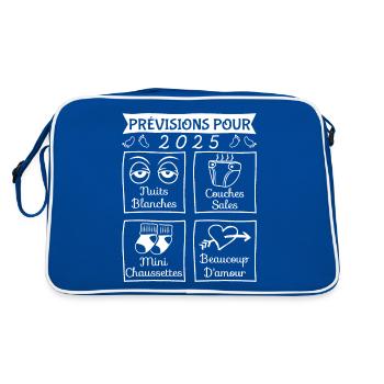Prévisions pour 2025,idée cadeau futurs parents - Sac Retro - bleu/blanc - Dos