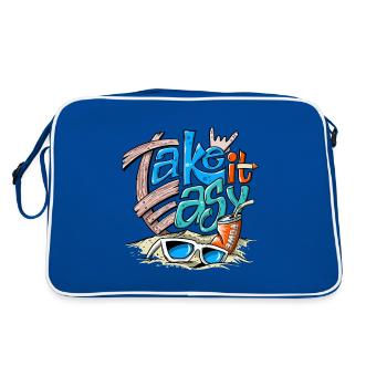 ALLEZ-Y DOUCEMENT - DES PRODUITS DE PLAGE COOL POUR TOUT LE MONDE - Sac Retro - bleu/blanc - Dos
