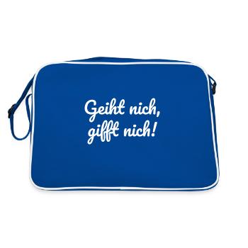 Geiht nicht gifft nich norddeutsch plattdeutsch - Retro Tasche - Blau/Weiß - Hinten