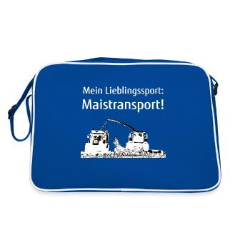 Mein Lieblingssport Maistransport Maishäcksler - Retro Tasche - Blau/Weiß - Hinten