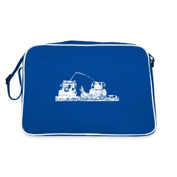 Corn chop chopper farmer agriculture - Retro Bag - blue/white - Back