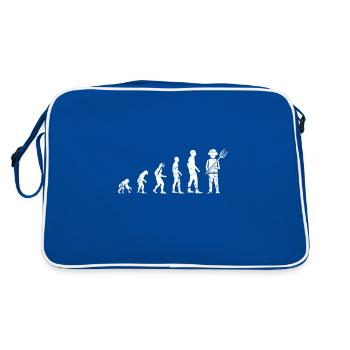 Evolution Landwirt Landwirtschaft Bauer Geschenk - Retro Tasche - Blau/Weiß - Hinten