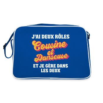 cousine danseuse je gère rétro 80s humour - Sac Retro - bleu/blanc - Dos