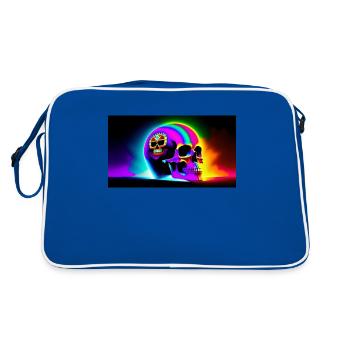 Psy Skull - Retro Bag - blue/white - Back