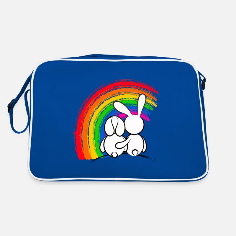 Lapins devant la Pride Arc-en-ciel Sac Retro