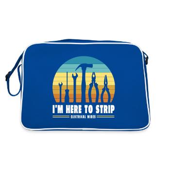 I'm here to strip electrical cables - Retro Bag - blue/white - Back