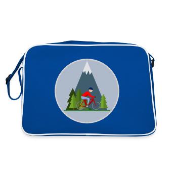 Les Appels de la Montagne : VTT en montagne - Sac Retro - bleu/blanc - Dos