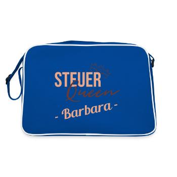 Steuer Queen Barbara - Retro Tasche - Blau/Weiß - Hinten